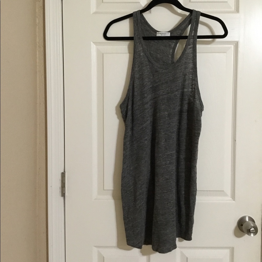 COMMUNITY Linen Tank Top Tunic Grey Sz.M